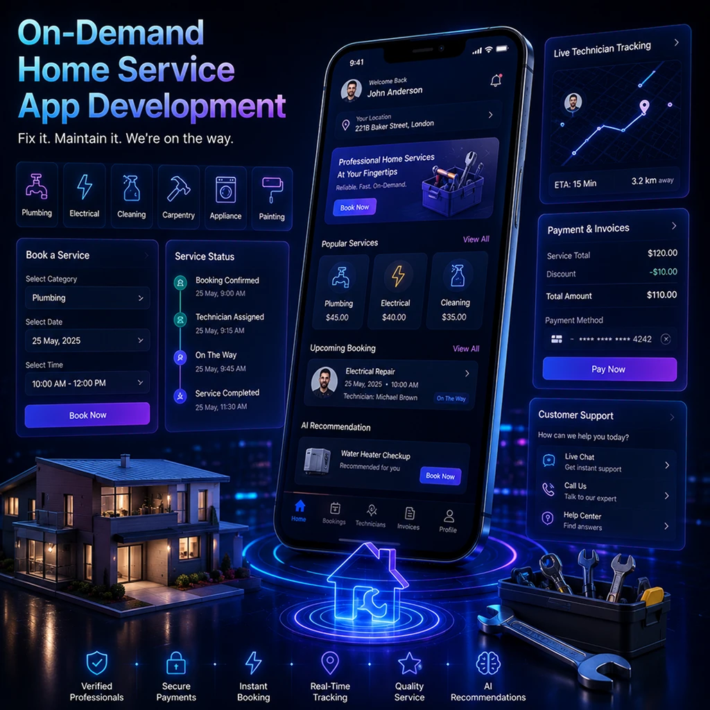 On-demand home service app development solutions